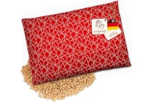 ‎NAVANGO navango® Kirschkernkissen | Körnerkissen für Mikrowelle & Backofen geeignet | Rot mit Netzmuster | Mit Kirschkernfüllung handgefertigt in Deutschland | ca. 30 x 20 cm | OEKO-Tex Baumwolle