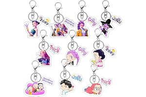 TCRZHHRX Juego de 10 Llaveros de Anime para Fans,kp0p Demon Hunters Llaveros de Acrílico Coleccionables - llavero Idea de Regalo Perfecta para Amantes del Cine y Series