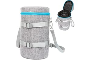 Uktunu Objektivtasche wasserdichte Kamera Objektivbeutel Stoßdämpfend groß Schutzhülle für objektive Objektivköcher für Canon, Nikon, Tamron, Sigma, Sony Objektive, Innere Größe 120 * 230mm, Grau