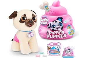 Pets Alive Puppies firmy ZURU, mops, prawdziwy szczeniak dla zwierząt domowych, przytulanka, wspierający rozwój pluszu, rozpakowywanie zmieniających kolory, interaktywny elektroniczny szczeniak dla
