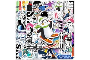 CHAOPAITIEZHI Ski Aufkleber Skifahren im Winter Stickers 50 Stück Skateboard Graffiti Aufkleber Motorräder Fahrrad Snowboard Gepäck Laptop Auto Koffer für Kinder und Jugendliche Wasserdichte Vinyl Aufkleber