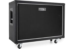 Rocktile GB212 Gitarren Box - Cabinet für E-Gitarren Topteile - 2X 12 Lautsprecher - Impedanz: 4, 8 oder 16 Ohm - Belastbarkeit: 75 Watt Mono / 150 Watt Stereo - Steckbare Rollen - Schwarz