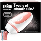 Braun Silk-Expert Mini Epilator IPL Pulsed Light, White/Pink, PL1014 | Alternative to Laser Hair Removal at Home, with Travel