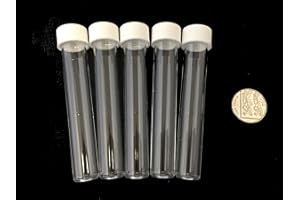 CONSUMABLES DIRECT 10ml Plastic Test Tubes vials Sample containers Powder Craft with White Screw caps (10)