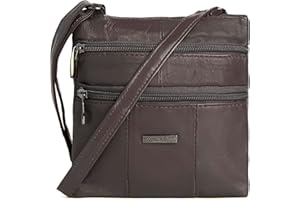 Woodland Leathers Lorenz Ladies Small Genuine Soft Leather Cross Body Shoulder Bag for Women