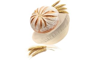 Robin Goods® Cesto per la fermentazione con inserto in lino lavabile - cesto per la fermentazione in vimini naturale - cestino per il pane (Cestino per fermentazione rotondo - 1 pezzo)