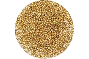 Bala&Fillic 4mm Golden Farben Glasperlen zum Auffädeln, 6/0 Perlen für Armbänder, perlen für Schmuckstücke Selber Machen (Golden)