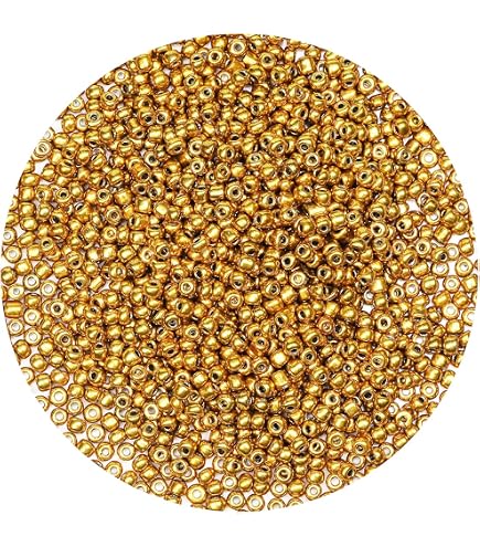 Lot De 500 Perles Rocailles Orange Doré Blanc - Diamètre 4 Mm (6/0) - Pour Création
