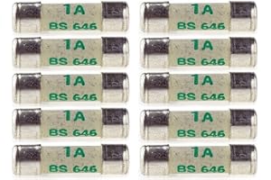 Nartel® 10 X 1 AMP SHAVER FUSES BS646 1AMP MINI FUSE 20MM X 5MM