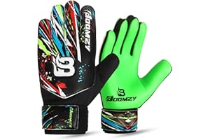 Boss Mann Football Goalkeeper Gloves For Boys, Kids Children Youth Soccer Goalie Gloves with 4mm Latex Finger Spine Protection Super Grip Palm Goalkeeping Gloves