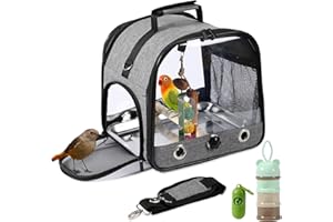 SUERTREE Transportbehälter für Vögel, Vogel transportbox, Vogelkäfig Wellensittich, tragbare Vogelträger Reisetasche, Transparent atmungsaktiver Reisekäfig für Haustiere