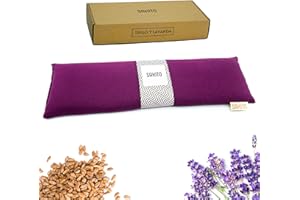SAKITO Cuscino Termico Microonde (43x12 cm) - Sollievo Naturale per Dolori Cervicali, Lombari e Mestruali, Uso a Caldo o a Freddo - Elevata Ritenzione del Calore - Profumo di Lavanda - Scatola Inclusa