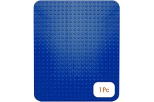 STRICTLY BRIKS Clever Creations - base per costruzioni - compatibile con tutte le principali marche - solo mattoncini a pioli grandi - 38 x 26,7 cm - blu