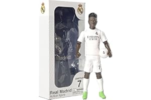Megableu - Figurine Foot Vinicius - 20 cm - Grande Figurine Footballeur Réaliste & Articulée - Licence Officielle - 10 Points d’Articulation - Jouet Football Real Madrid - Idée Cadeau Fans Vinicius