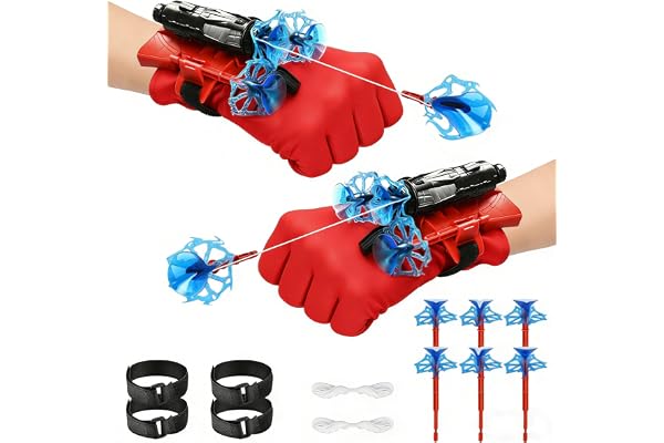 WYFDCZZP Gant De Lanceur,Lanceur de Toile, Launcher avec Masque et Autocollants, Jouets,Poignet Lanceur,Gant de Cosplay en Plastique pour Enfants (B)