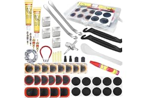 Ghguole Kit Riparazione Pneumatici Bici,57pcs Kit Patch per Bici,Kit Riparazione Camera d'Aria Bici,Kit Riparazione Bici,Kit Ripara Gomme per Bici per Bicicletta Ciclisti,Moto,Veicoli Fuoristrada BMX
