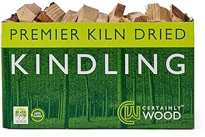 Certainly Wood Kindling - Kiln Dried Natural Firelighters for Woodburning Stove Open Fire Bbq Pizza Oven Fireplace Chimenea Barbecue Firepit - 2.5kg Firewood Sticks for Lighting Hard Log Charcoal Coal