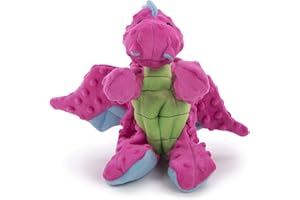 goDog Bubble Plush Dragons Squeaky Dog Toy, Chew Guard Technology - Pink, Large