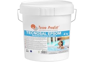 TECNOSAL EPSOM de TECNO PRODIST (4 kg) Sales de Epsom, sal de baño, tratamiento corporal 100% natural, terapias flotación, baños de inmersión, piscinas