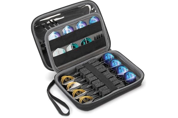 USA Gear Étui pour Flechette à Coque Rigide Peut Contenir 8 Fléchettes et Accessoires, Pointes, Tiges et Ailettes - Convient aux Pointes Souples et en Acier (Noir)