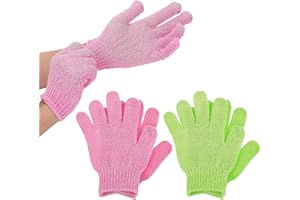 WLLHYF Rękawice złuszczające, do peelingu ciała, rękawice do szorowania prysznica, złuszczające, podwójna tekstura, rękawice kąpielowe do prysznica, spa, masażu i usuwania martwego naskórka, rękawice