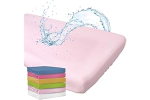 WhizProducts Spannbettlaken mit integriertem Matratzenschoner für Babybett (Rosa, 70x140 cm (1er Pack))