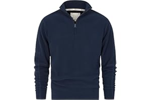 Blu Apparel Mens 1/4 Zip Fleece Sweater Heavy Weight Hiking Outdoor Camping Warm Jumper For Men Pullover Half-Zip