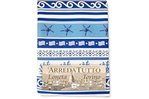 Tex family Telo ARREDO copritutto Gran Foulard COPRILETTO copridivano Tessuto LONETA (Grecia blu, 2 Piazze)