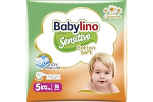 Babylino Sensitive Baby Windeln Größe 5, Junior (11-16Kg), 18 Stück