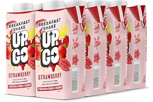 UP&GO UP & GO Breakfast Drink - Strawberry & Banana, High Protein, Calcium & Fibre (330ml x 8 Bottles)