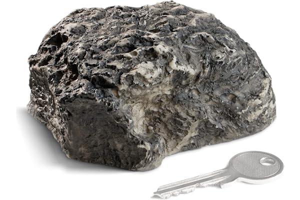 COM-FOUR® Nyckelsten med hemligt fack, Nyckelförvaring i stenutseende