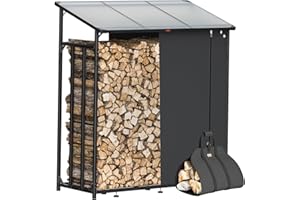 Gardebruk® Rastrelliera con Tetto per Legna XXL Copertura Protettiva Legno Camino Telo da Esterno Giardino Borsa per Trasporto