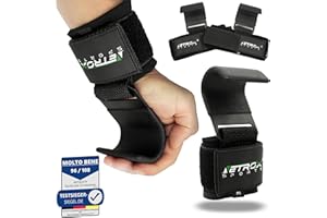NETROX Accessori Palestra Uomo e Donna – Ganci Sollevamento Pesi, Fasce Polsi, Polsiere Bodybuilding, Cinghie per Stacchi da Terra, Grip Fitness per Crossfit, Pesi e Allenamento con Gancio