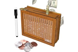 Lithyc Spardosen - Holzspardose - Spardose mit ZäHlwerk，für Erwachsene und Kinder Geeignet, Wiederverwendbare Spardose mit Sparzielen und Ankreuzbaren Zahlen (2000 €)