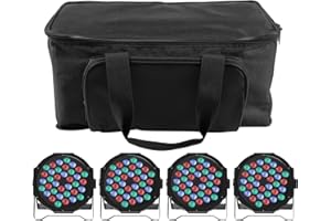 U`King 4 Pack RGB 36 LED Stage Lights with Bag, 72W LED Par Can Light with Remote Control and Console 7CH Control, 7 Modes Disco Lights for Parties Wedding Club Party Concert Bars Show