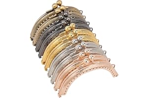 PH PandaHall 10pz Clic Clac Portamonete Uncinetto 5 Colori Chiusura a Telaio in Metallo, 85mm Telaio Borsa Metallo Chiusura Clic Clac per Borse Cornice Artigianale Bacio Fai Da Te