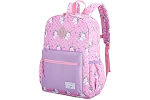 Kasgo Mochila Niña Niño, Mochila Escolar Primaria Mochila Infantil 4-7 Años Mochila Unicornio Dinosaurio Mochila Chica Chico Ajustar Carpeta A4 con Bolsillos Laterales y Correa en Pecho