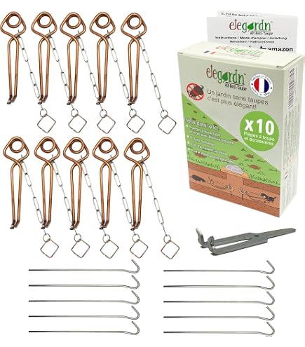 Kit Piège à Taupes Naturel - 5 Pièges Putange Cuivre + Accessoires - Sans Produit Chimique