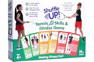 Shuffle Up Tennis Games - Family Games with 70+ Fun & Active Fitness Workout Cards for Kids, Tennis Training Equipment Aid, Tennis Gifts for Boys & Girls