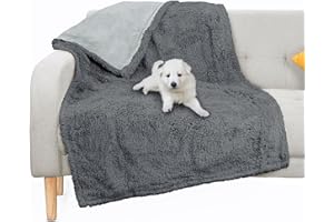 Kritter Planet Waterproof Dog Blanket, Love Blanket Waterproof Couples, Extra Large Washable Reversible Fleece Throw Blanket for Bed Car Seat, 125 x 75 cm, Gray/Dark