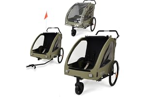 509 Trailer II, Multi Use Bicycle Trailer for Kids from 6 m Up, for Pet, for Cargo, Convertible to 3-Wheel Push Wagon, Max Lo