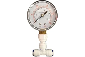 Finerfilters Manometer für Wasser-RO & Heimische Umkehrosmoseanlagen mit 0,6 cm-Anschluss