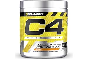 ‎CELLUCOR C4 Original - Pre-Workout-Booster - Getränkepulver für Energy Drink | 150 mg Koffein + Beta-Alanin + Kreatin-Monohydrat (Orange, 60 Portionen)