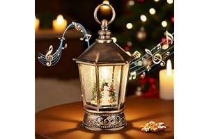 Snorthy Bola de Nieve Navidad Linterna de Globo de Nieve con 8 Canciones Navideñas y Luz Farolillos de Navideñas Alimentado por USB y Batería Bolas de Nieve Navideñas Decoración de Navidad