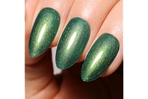 Imtiti Perlen Gel-Nagellack, 15 ML Metallisch Grün Glitzer-Zeichnungs gel-Lack mit Muschel schimmernd Meerjungfrauen-Nagel-Gel-Lack zum Aushärten UV LED, Soak Off Gel-Nagellack für Heim-DIY-Nail-Art