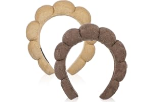 YUXIANLB Spa Stirnbänder Für Frauen 2er Set Schwamm Zum Waschen Von Gesicht Oder Gesicht Hautpflege Stirnband Make Up Stirnbänder Frauen Terry Handtuch Stoff Puffy Dusch Haar Zubehör