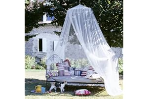 Lemotoy Moskitonetz inklusive Klebehaken, für Zuhause und Reisen für Doppelbett & Einzelbett, Betthimmel, Weiß, 60 * 250 * 1200 cm