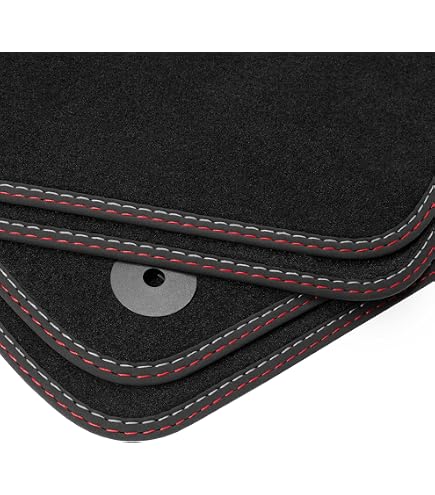 Tapis Voiture Sur Mesure Renault Arkana 2021-2025 - Moquette Noire Bord Rouge - Antidérapant - Fabriqué En Italie - 6