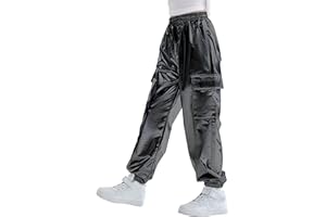 Rolanko Pantaloni Hip Hop per Ragazze, Pantaloni Cargo Elasticizzati per Bambini Jogger per Streetwear e Danza