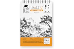 Anupam Sketch-O Sketchbook A5 | 50 Sheet 100 Pages | 140GSM | Durable Acid Free Drawing Paper |Top Spiral-Bound Sketchpad for Artists Kids & Professionals for Marker Colored Pencil Charcoal